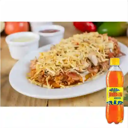 Patacón Mixto Pollo&Carne Desmechada +Colombiana 250ml