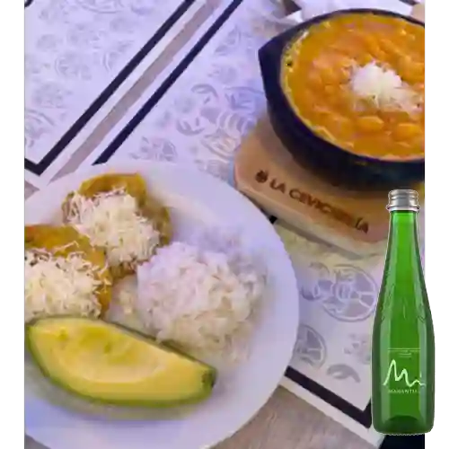 Cazuela de Mariscos Grande +Agua Manantial C/Gas 300ml