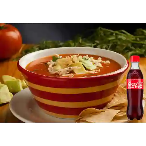 Combo Sopa de Tortilla Mexicana + Coca-Cola Sabor Original 400ml