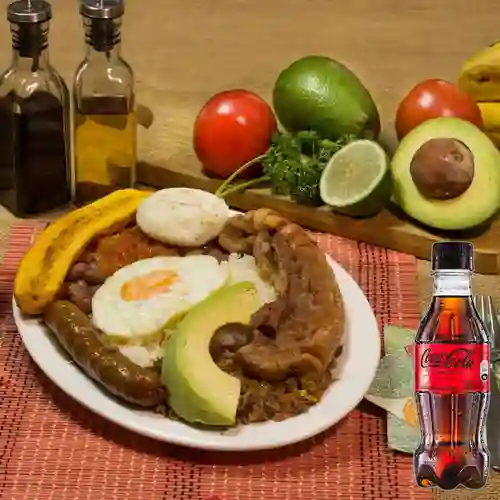 Combo Bandeja Paisa + Coca Cola Sin Azúcar 250ML