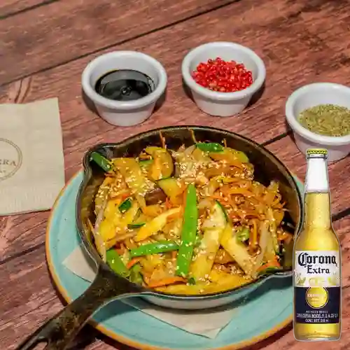 Combo Vegetales Salteados + Cerveza Corona Bot. 355ml