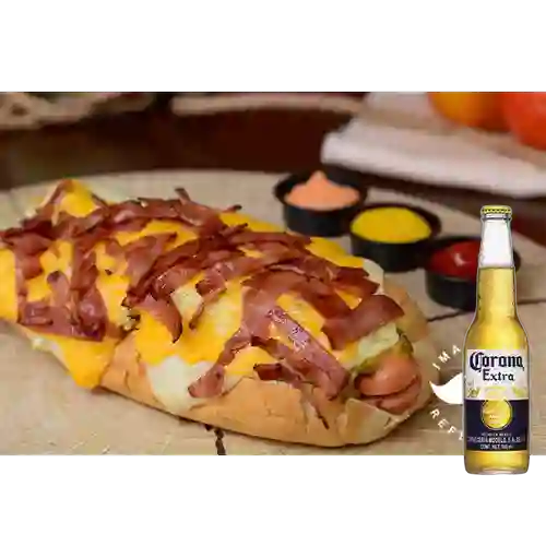 Combo Perro Americano + Corona Extra 355 ml