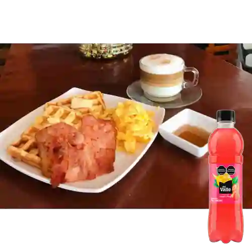 Combo Waffle de Buñuelo +Del Valle Mango&Fresa 500ml