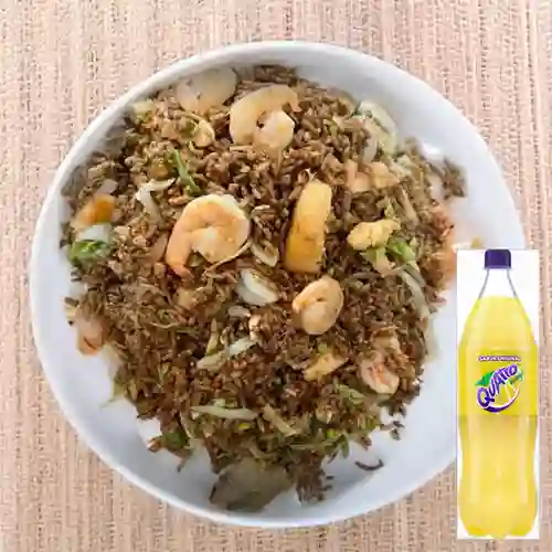 Combo Arroz Chino Pollo,Cerdo&Camarón +Quatro 1.75 L
