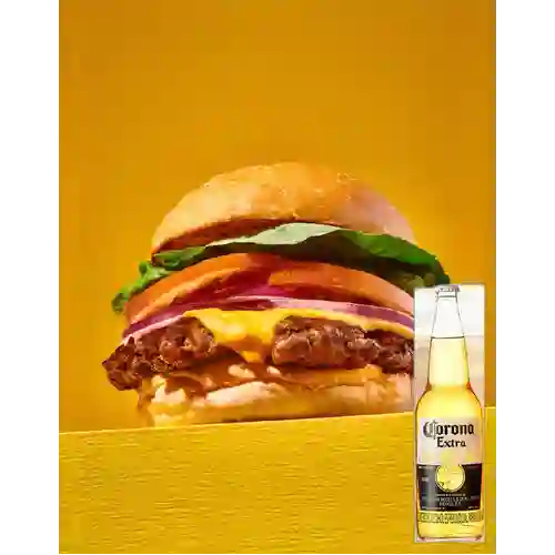 Combo Cheeseburger + Corona 330 ml