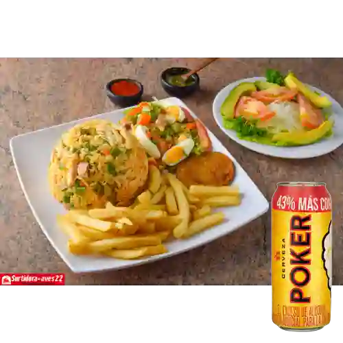 Combo Arroz con Pollo + Poker 330 ml