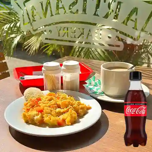 Combo Porcion de Pericos + Coca Cola Sin Azucar