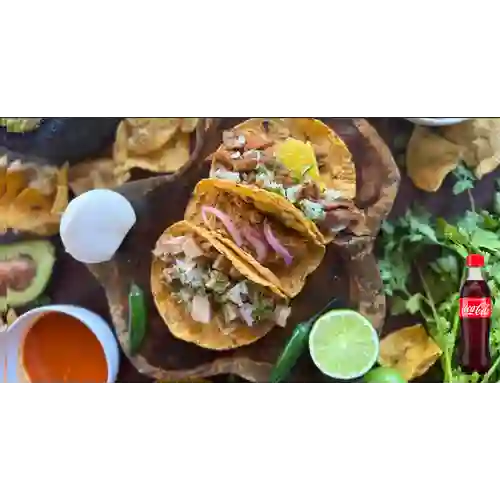 Combo ¡Orden De 3 Tacos! + Cocacola Orig 400ml