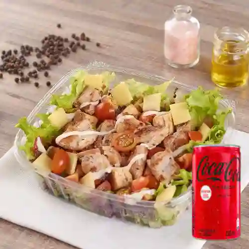 Combo Ensalada Cesar + Coca Cola Sin Azúcar Lata 235 ml