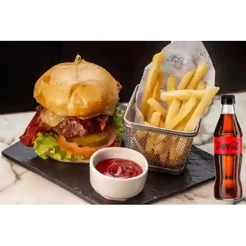 Combo Hamburguesa de Res + Coca-Cola ZERO 300 ml