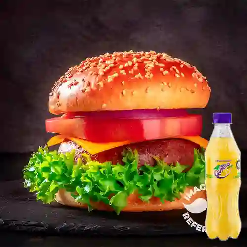 Combo Hamburguesa Cheese Bacon + Quatro Original 400ML