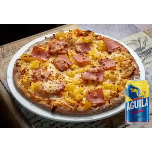 Combo Pizza Hawaiana + Cerveza Aguila