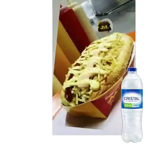 Combo Perro Súper + Cristal Sin Gas 600 ml