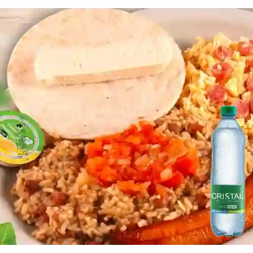 Combo Calentado con Huevo + Cristal con Gas 600 ml