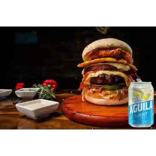Combo Hamburguesa la 4K + Aguila Light Lta 330ml