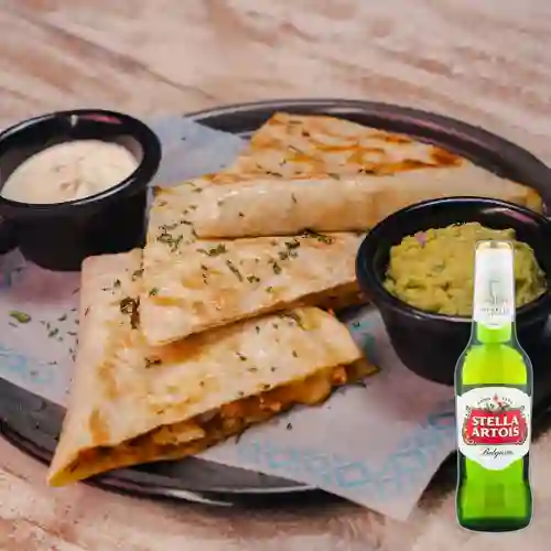 Combo Quesadilla de Res + Stella Artois 350 ml
