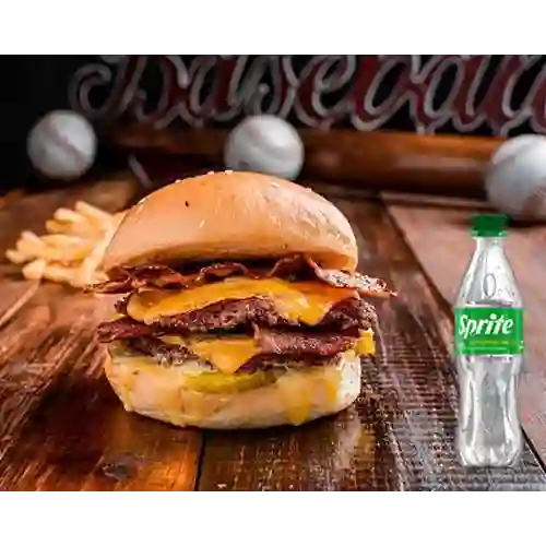 Combo Bacon Doble Smashed Burger +Sprite Orig 400ml