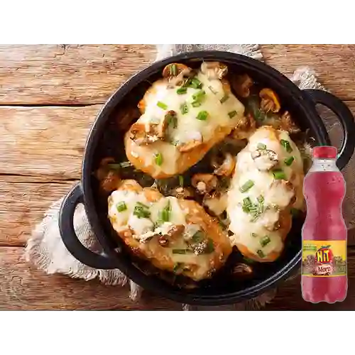 Combo Pechuga con Queso + Hit Mora 400 ml