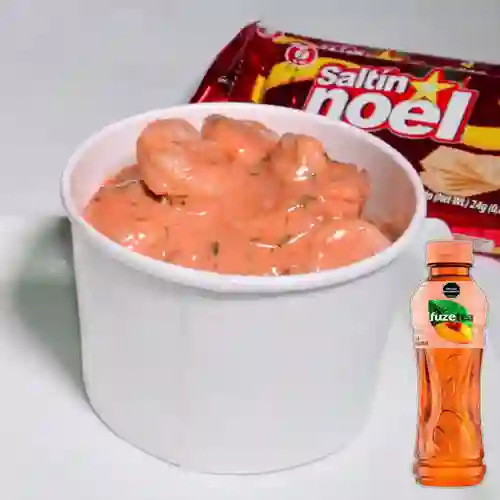 Combo Coctel de Camarón Grande +Fuzetea Durazno 400ml