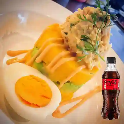 Combo Causa de Pollo + Coca Cola Sin Azúcar 400 ml