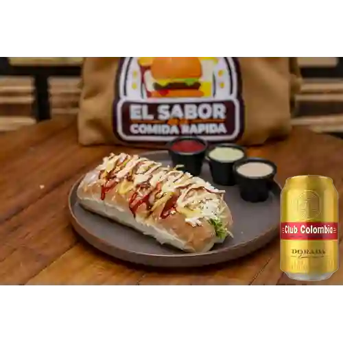 Combo Perro Sencillo + Club Colombia Dorada 355 ml
