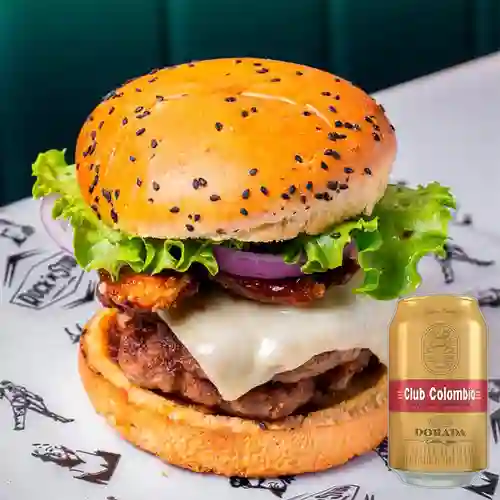 Combo Hamburguesa The Beatles Sencilla + Club Col. Dorada 330ml