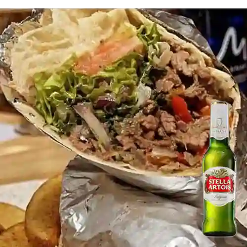 Combo Shawarma de Carne + Cerveza Stella Artois 330 ml