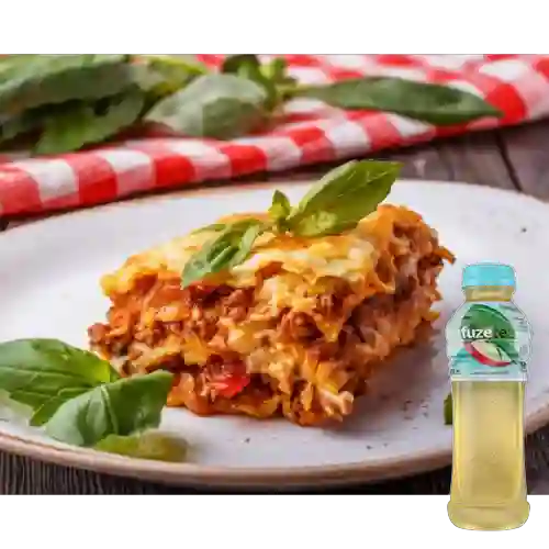 Lasagna Boloñesa +Fuzetea Manzana Limonaria 400ML