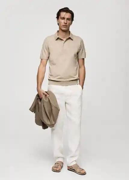 Polo Arraona Beige Talla L Hombre Mango