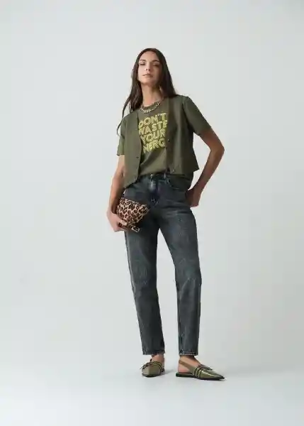 Camiseta Verde Galeras Ultraoscuro Talla S 402G070 Naf Naf