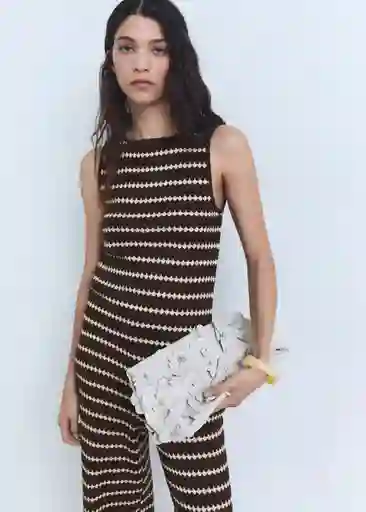Top Nati Marrón Talla L Mujer Mango