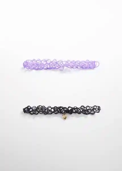 Pack Collar Cheart Lila Talla 99 Niñas Mango