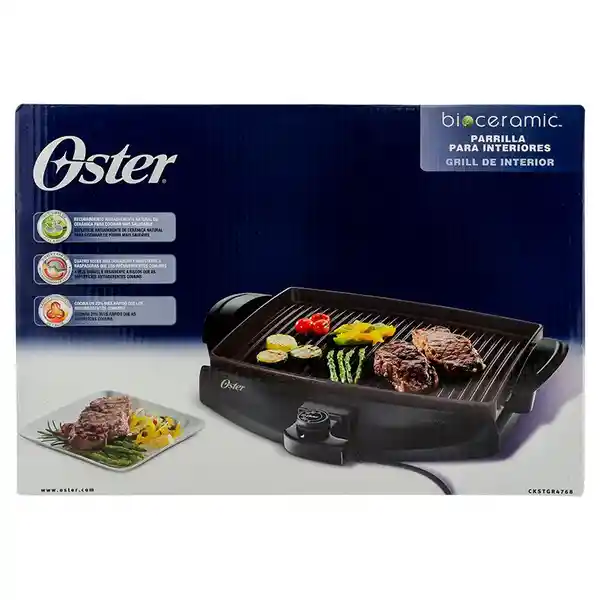 Oster Parrilla Eléctrica Negra Bioceramic Ckstgr4768-013