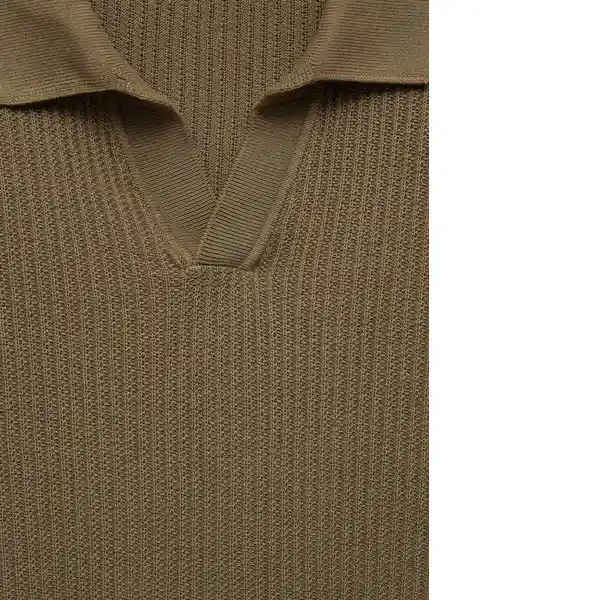 Camisa Polo Fluid Khaki Talla Xl Hombre Mango