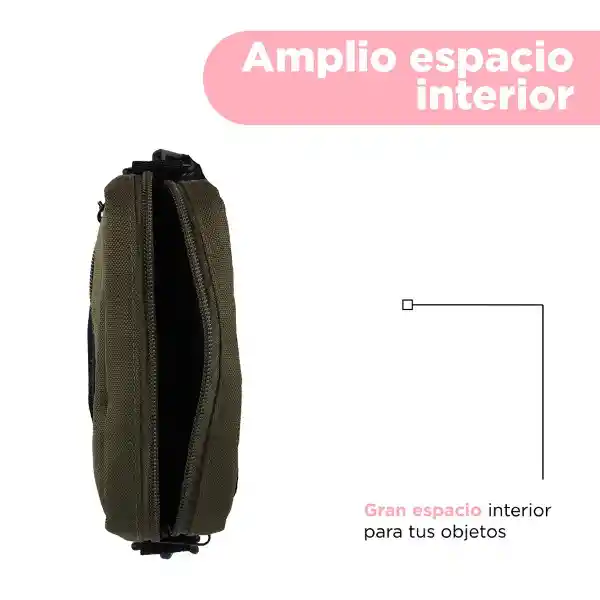 Bolso Crossbody Con Bolsa Frontal de Red Verde Miniso