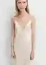 Vestido Kyoto Offwhite Talla M Mujer Mango