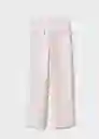 Pantalón Amalia-H Rosa Light Talla L Mujer Mango