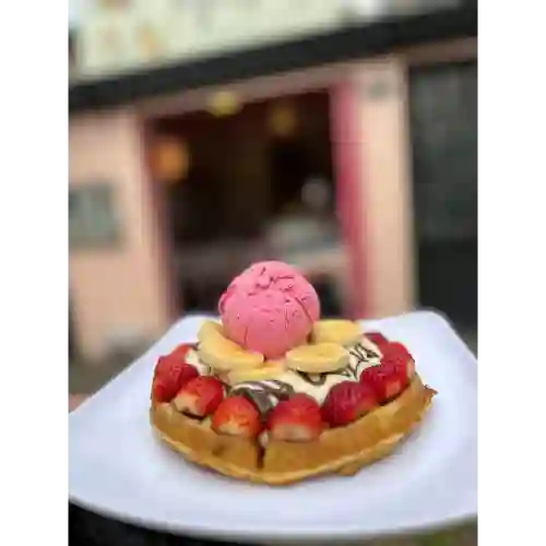 Waffle Fresas con Crema