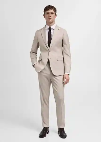 Pantalón Milan Beige Talla 36 Hombre Mango