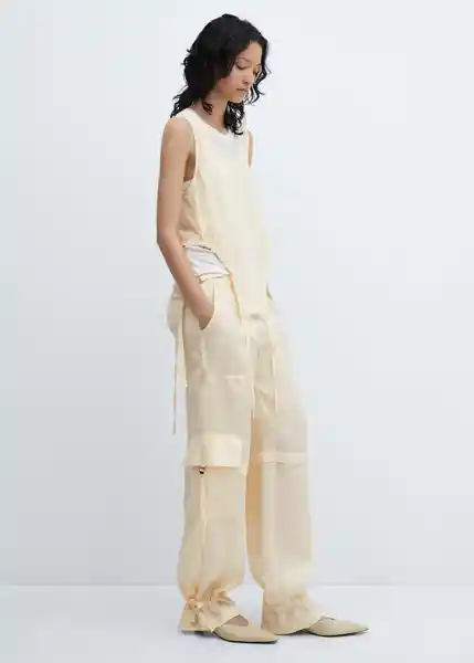 Pantalón Cargo Crudo Talla L Mujer Mango