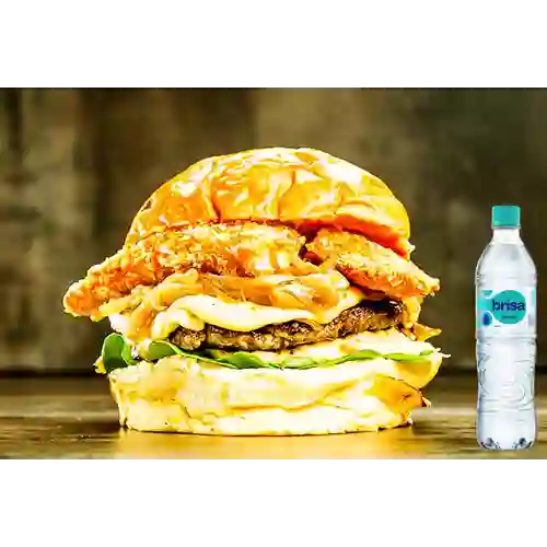 Hamburguesa c/ Tocineta&Champiñón +Brisa S/gas 600ML