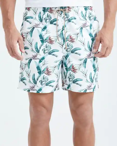 Short Swimwear Flower Masculino Blanco 0 Claro Talla M Chevignon