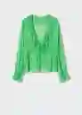 Blusa Green Verde Talla S Mujer Mango