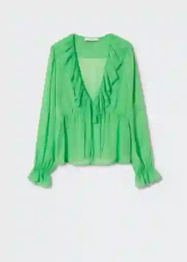 Blusa Green Verde Talla S Mujer Mango