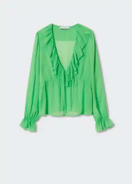 Blusa Green Verde Talla S Mujer Mango