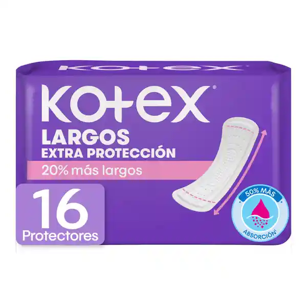 Protector Diarios Kotex Largos 16 Und