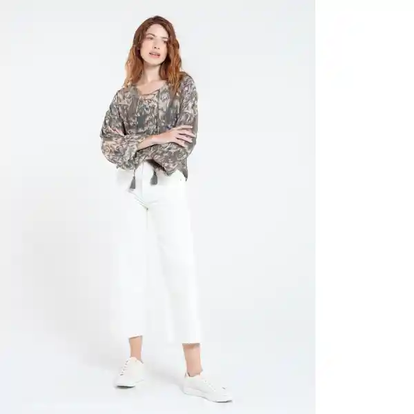  Camisa Benguela Mujer Verde Pato Oscuro Talla S Naf-Naf 