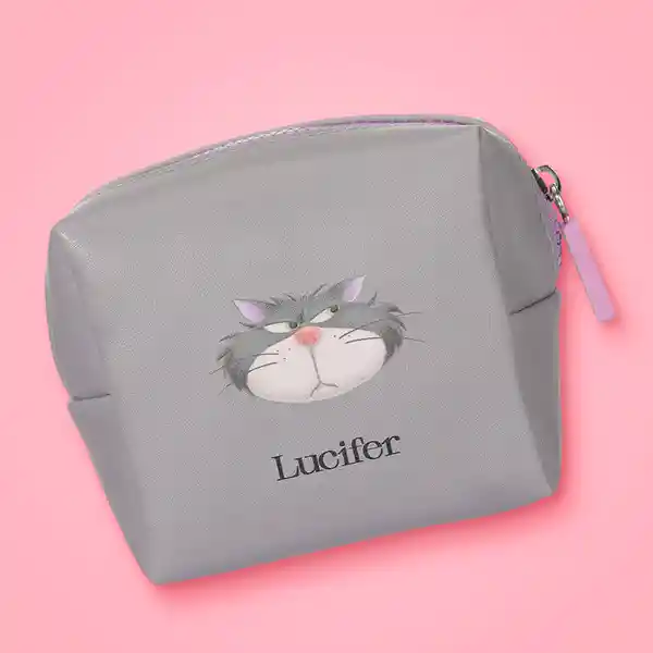 Monedero Disney Cat Colección Lucifer Rectangular Gris Miniso