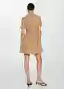 Vestido Popc-H Camel Talla S Mujer Mango