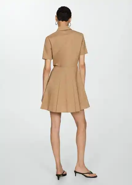 Vestido Popc-H Camel Talla S Mujer Mango